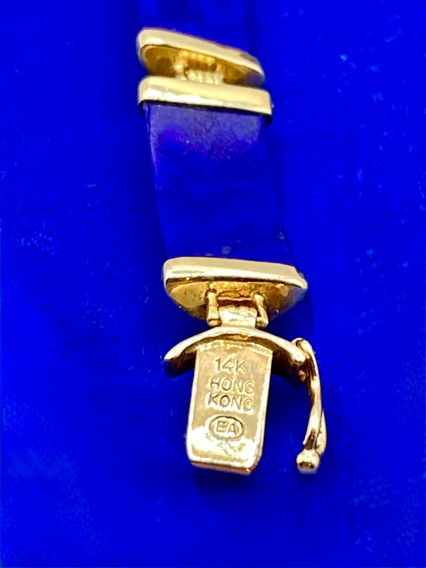 14K Gold & Lapis Hinged Tennis Bracelet