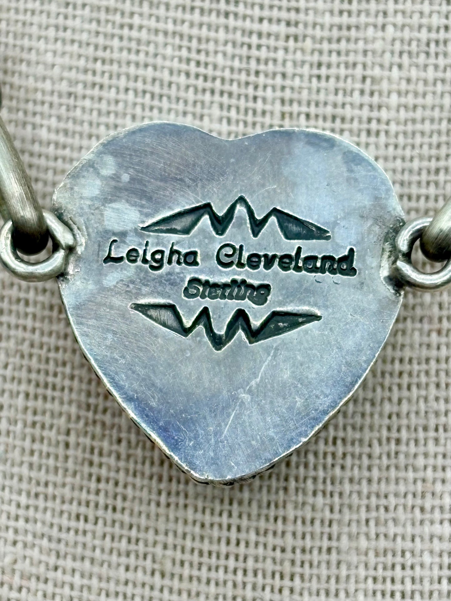 Sterling Silver Native Leigha Cleveland Turquoise Heart Necklace