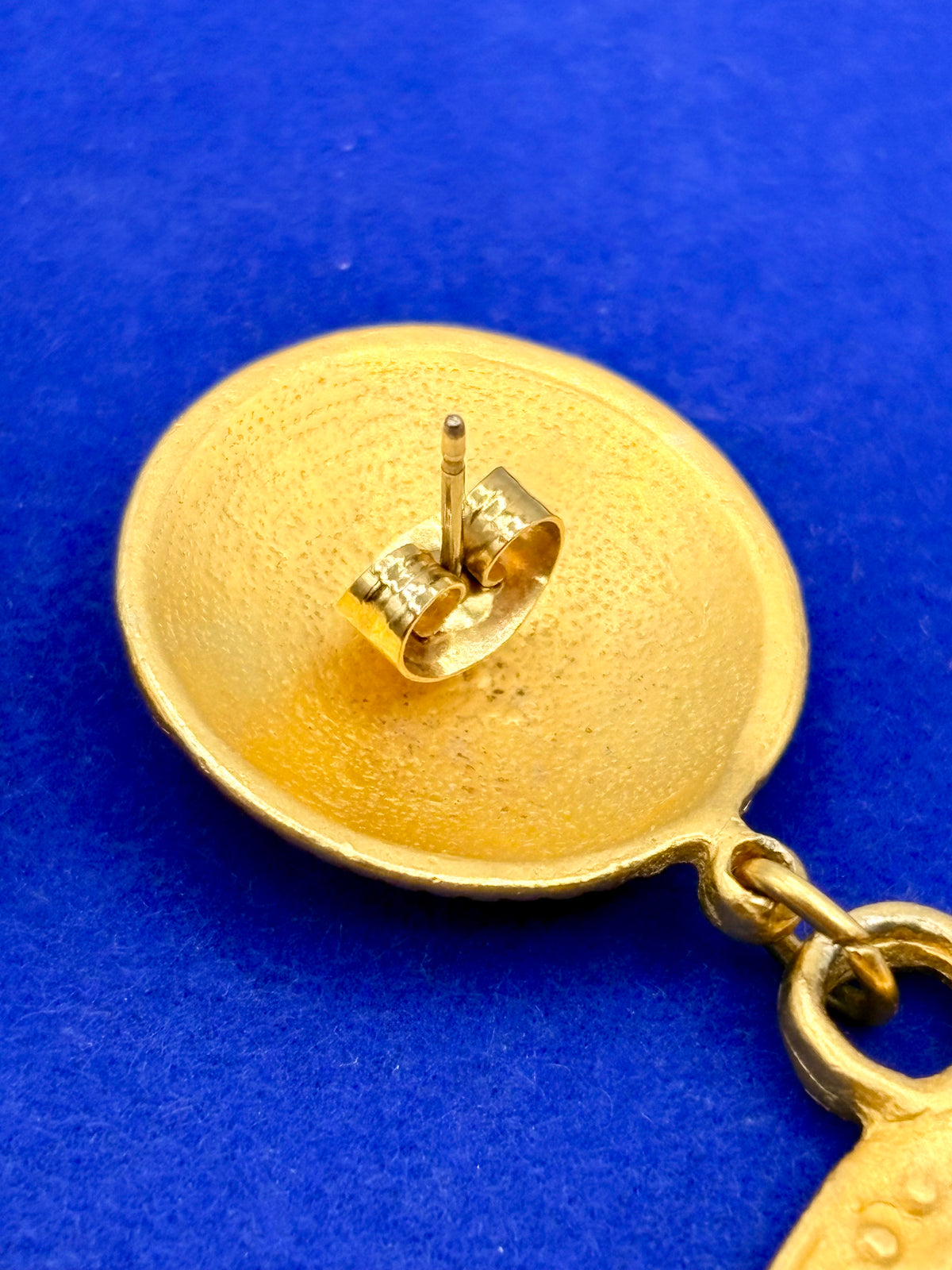 Vintage Etruscan Revival Gold Tone Earrings