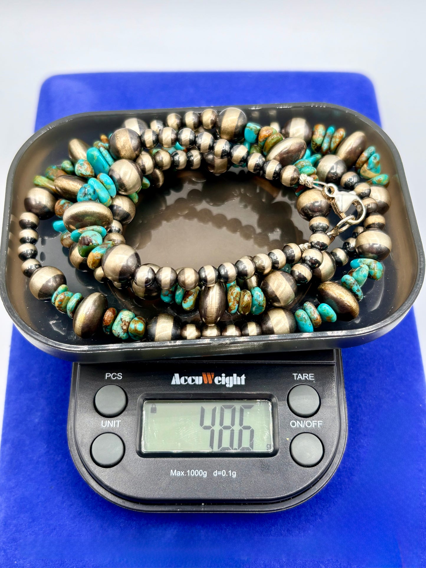 Sterling Silver Southwestern Turquoise & Navajo Pearl Necklace