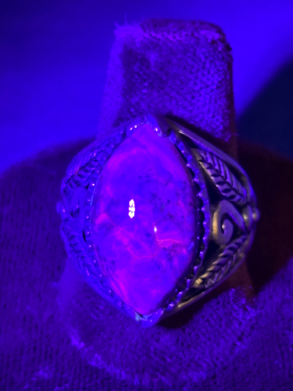 Sterling Silver NK Thailand Purple Turquoise Ring