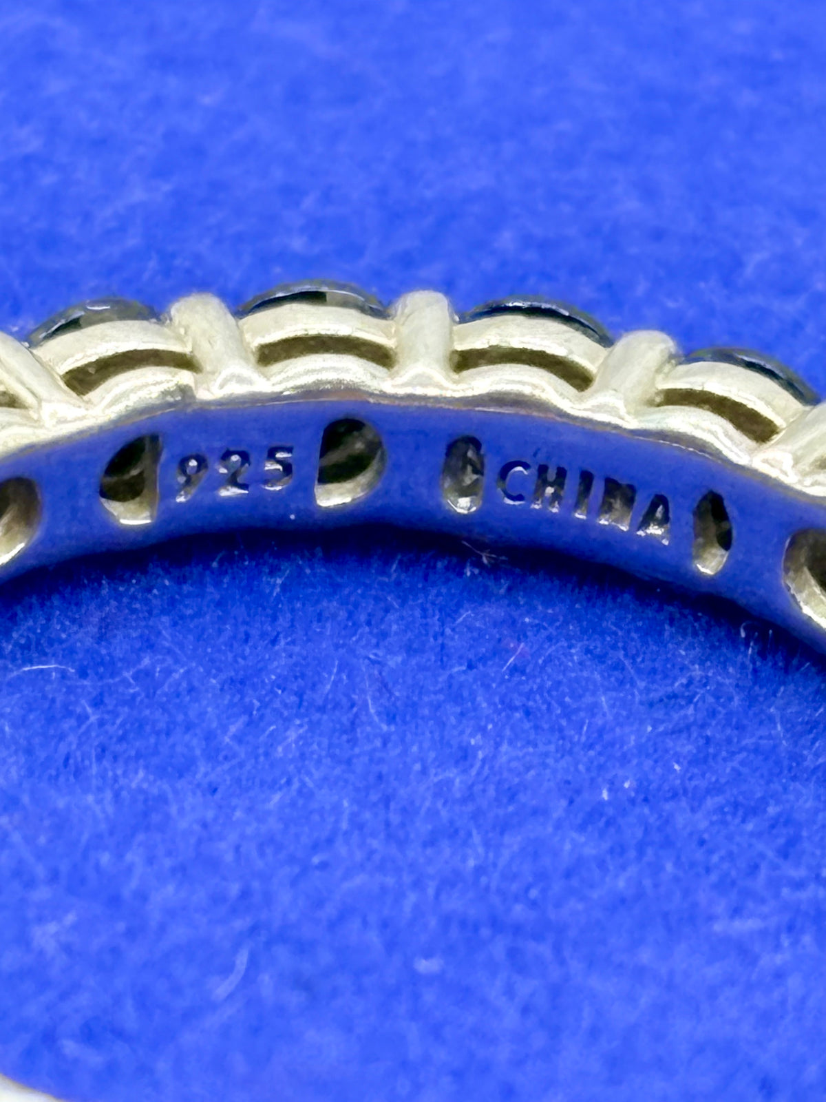 JTV Black Spinel Rhodium Over Sterling Silver Eternity Ring
