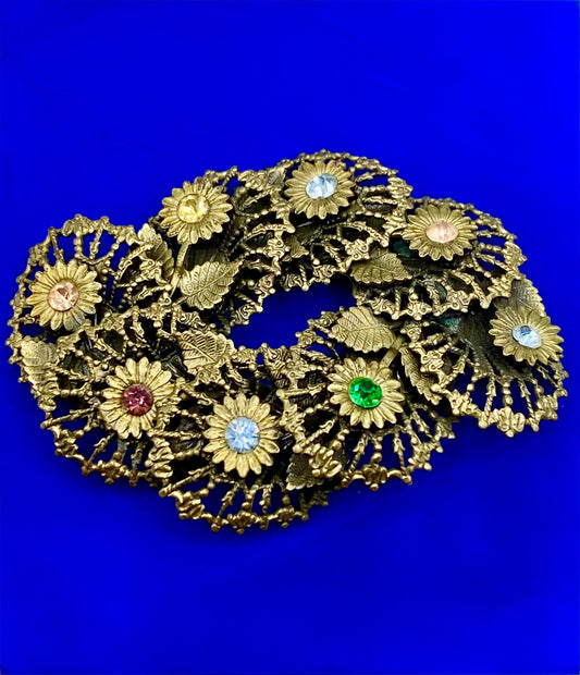 Vintage Floral Gold Tone Brooch