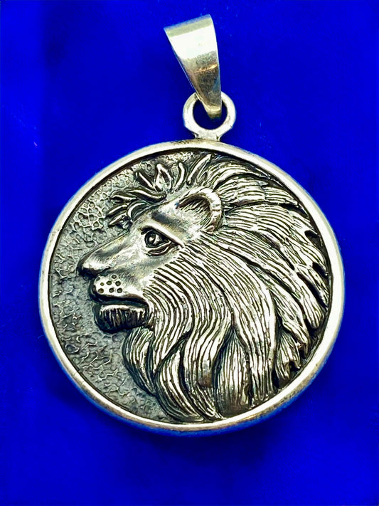 Sterling Silver Lion Head Pendant