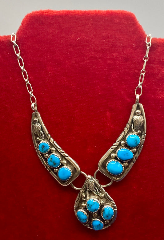 Vintage Native American Etta Larry Turquoise Necklace