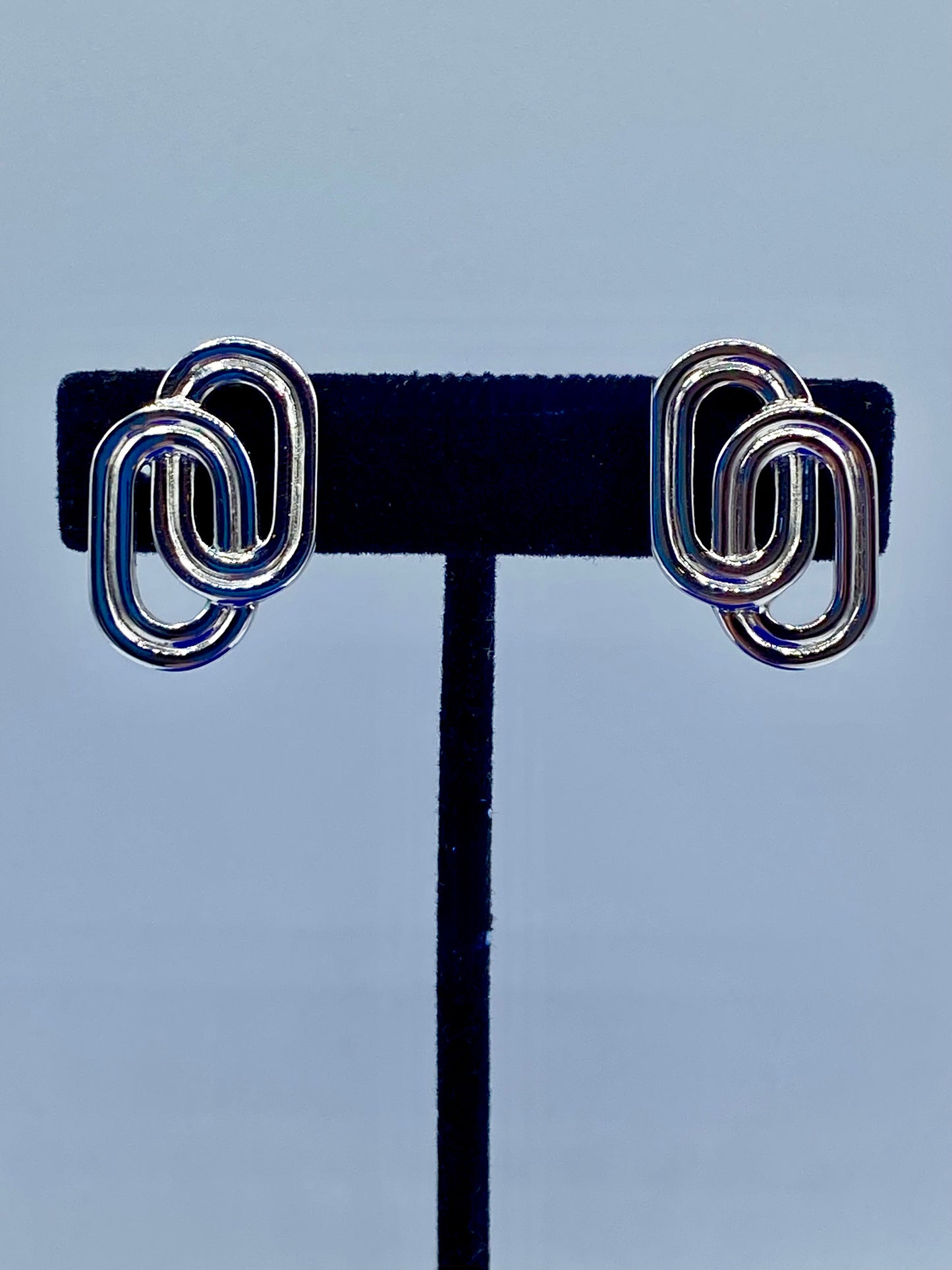 Vintage Monet Silver Tone Clip Ons