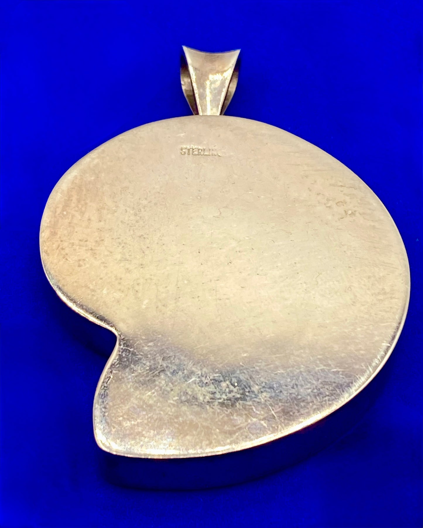 Vintage Sterling Silver Fossil Ammonite Pendant