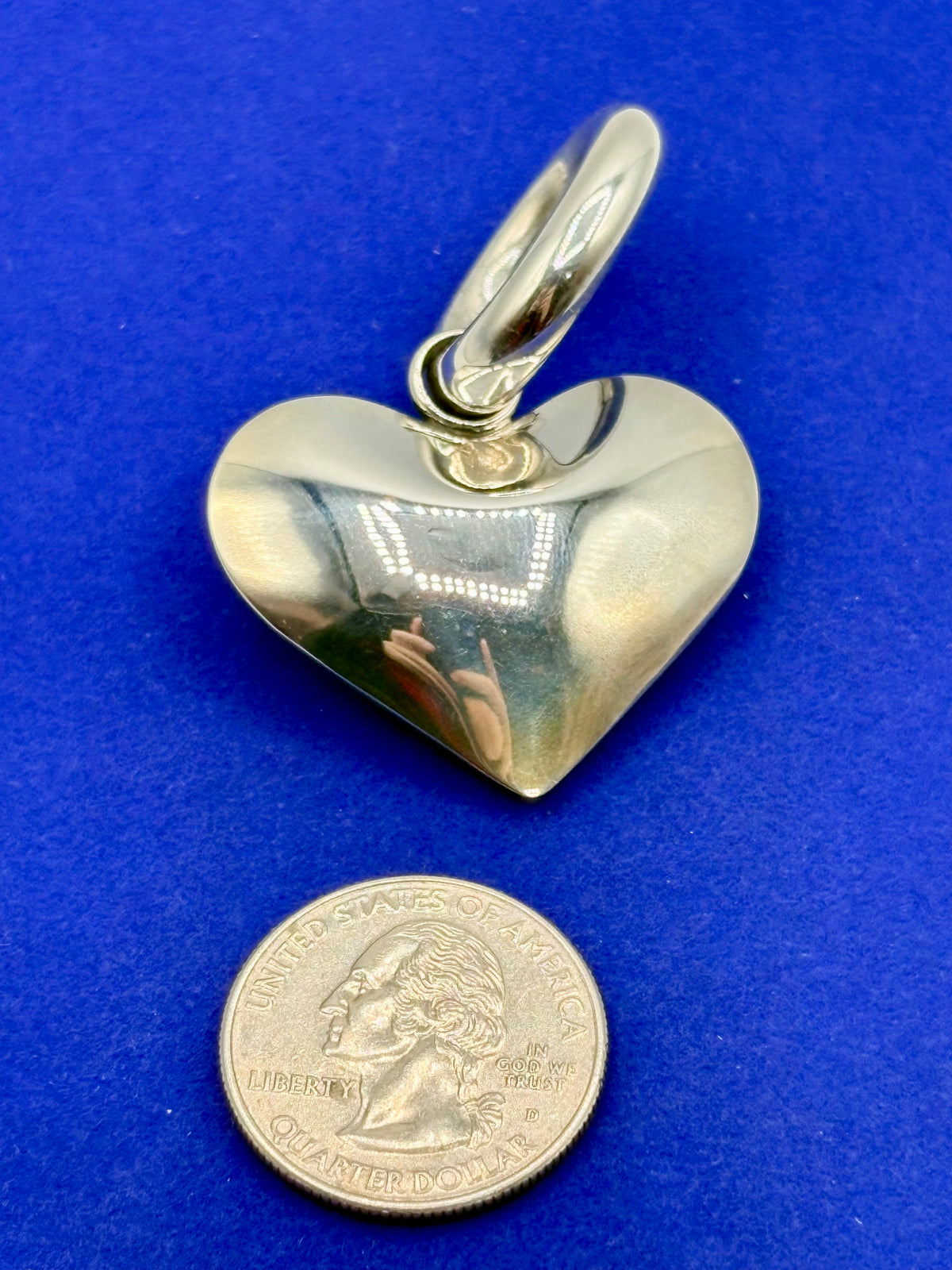 Vintage 1985 KALIBRE Sterling Silver Harlene Korey Large Puffy Heart Pendant