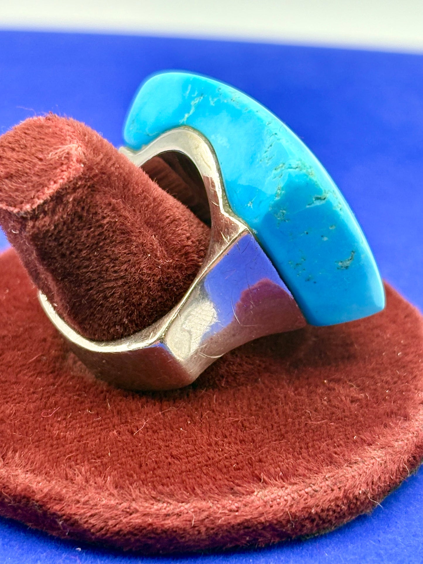 Sterling Silver Chapal-Zenray Big Turquoise Ring