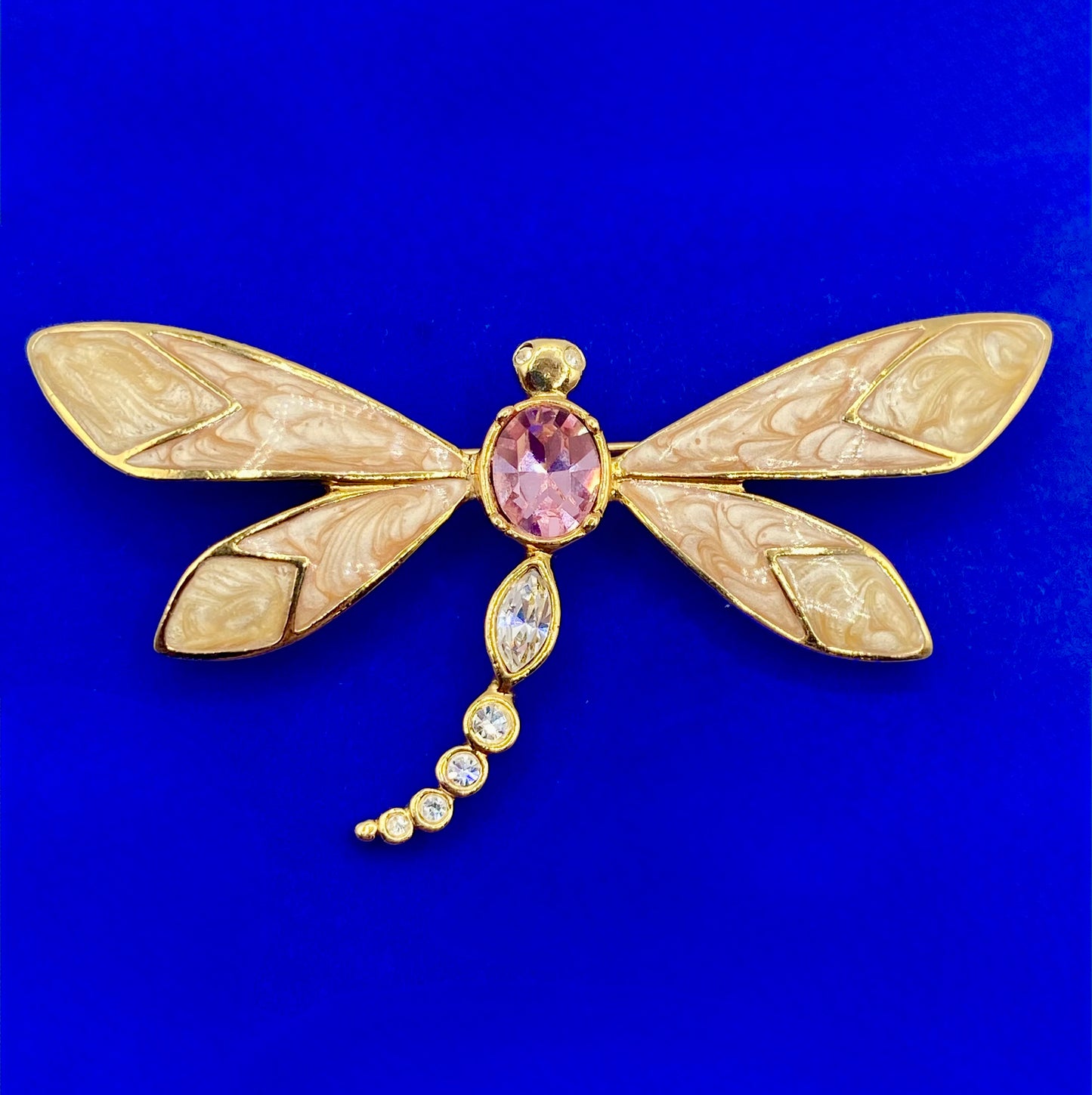 KJL For Avon Gold Tone Dragonfly Brooch