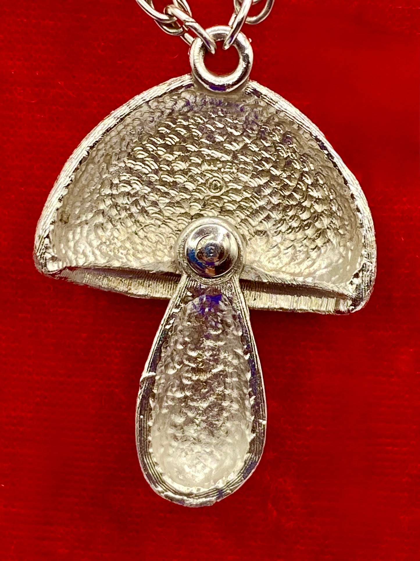 Vintage Napier Silver Tone Mushroom Necklace