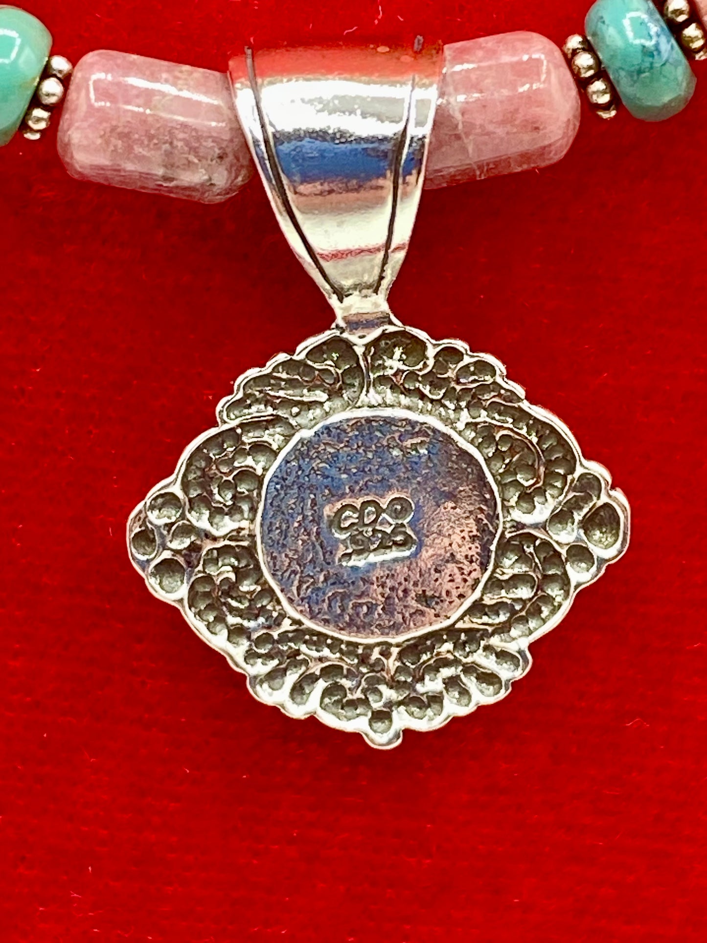 Sterling Silver Carolyn Pollack Rhodonite & Turquoise Necklace