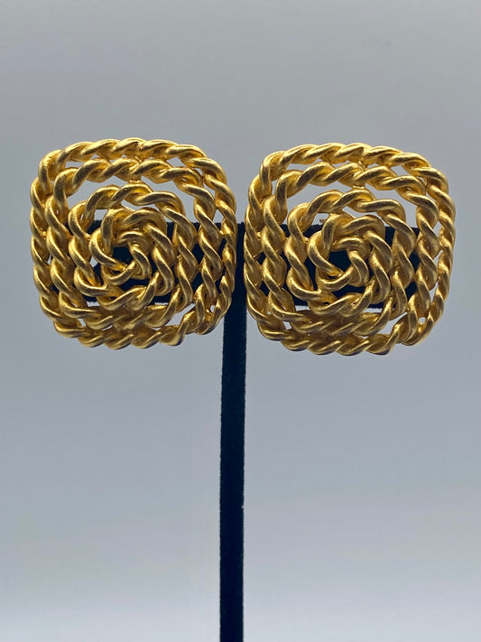 Gold Tone Square Rope Clip Ons