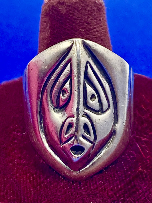 Sterling Silver Pacific Northwest Face Spirit Wind Ring