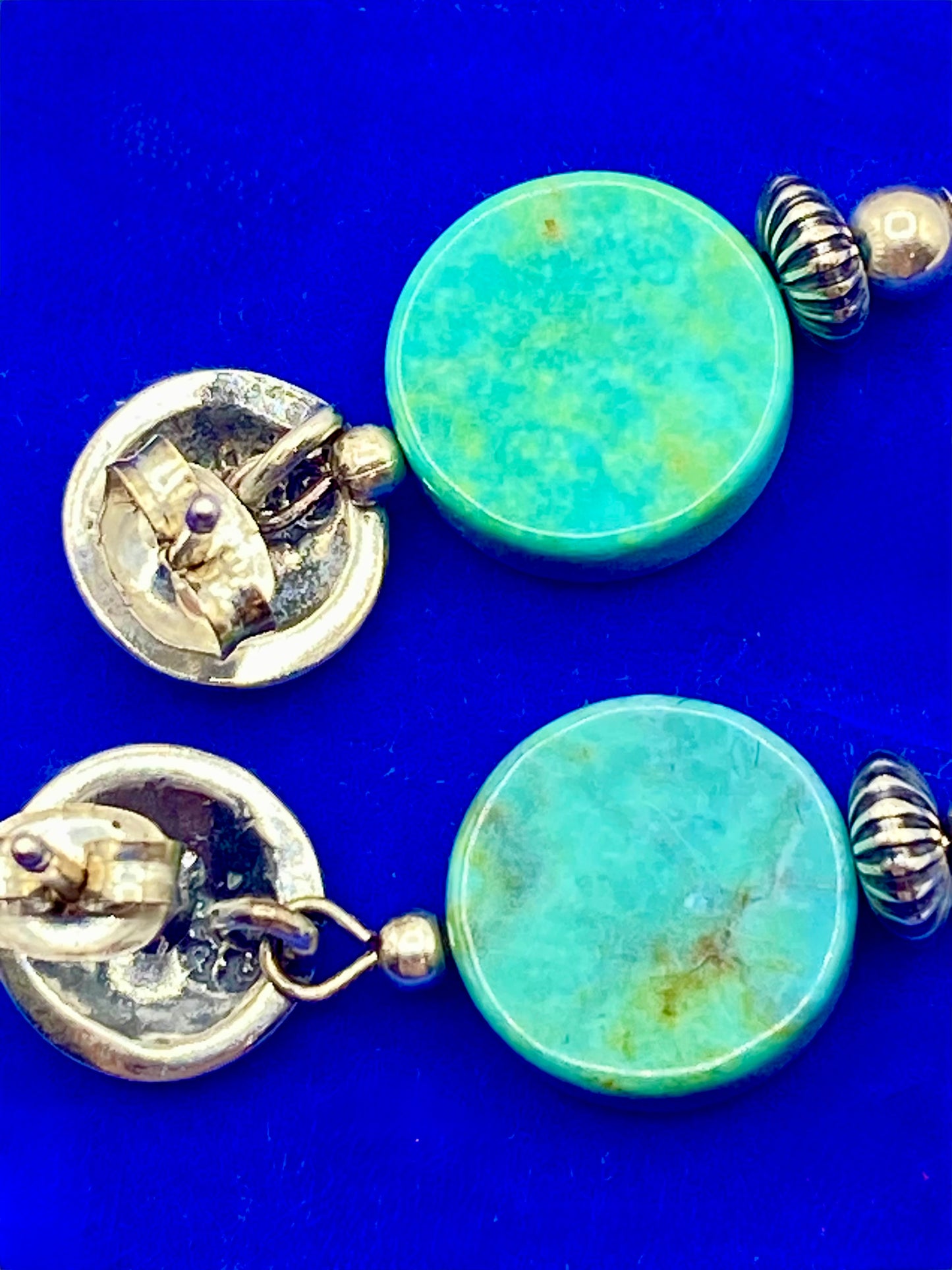 Sterling Silver Round Turquoise Dainty Earrings