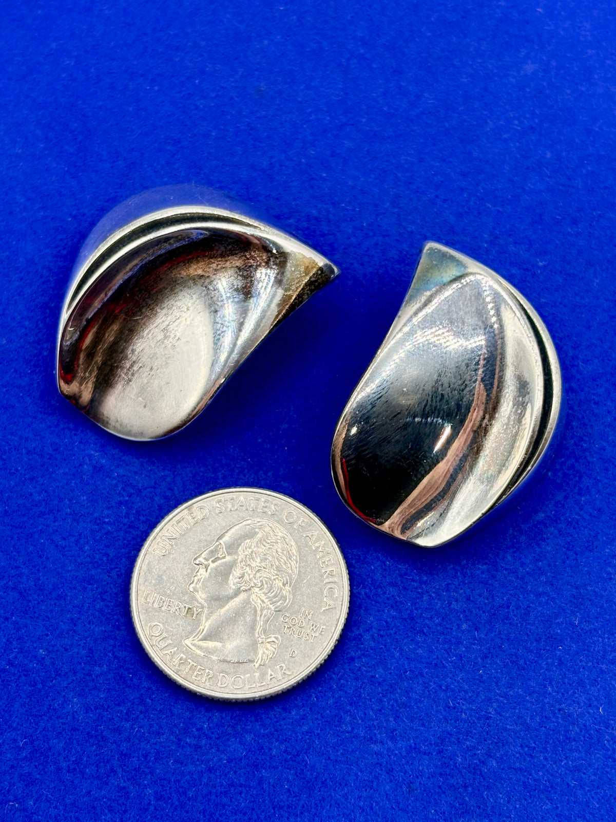 Vintage Sterling Silver Germany Modernist Clip Ons
