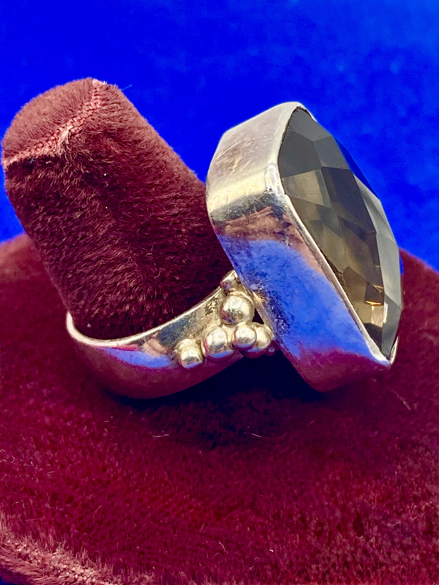 Sterling Silver India Smokey Quartz Ring