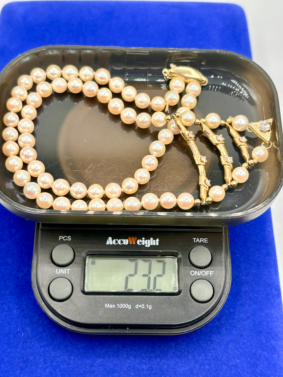 Beautiful Vintage 14K Yellow Gold & Freshwater Pearl Bib Necklace