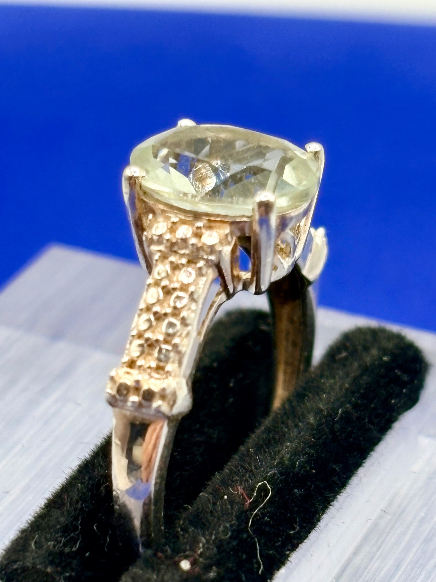 Sterling Silver STS Prasiolite (Green Amethyst) Ring