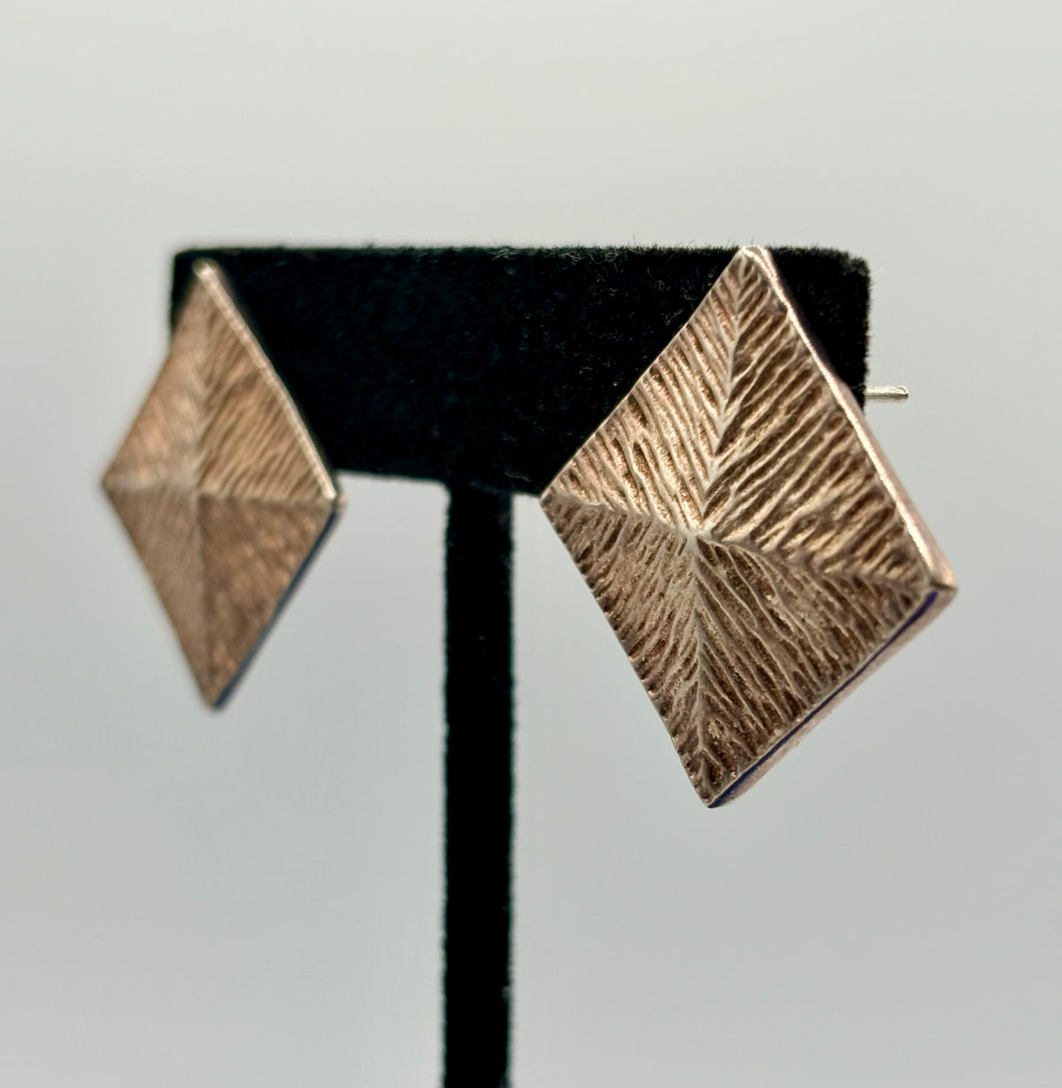 Sterling Silver Modernist Square Earrings