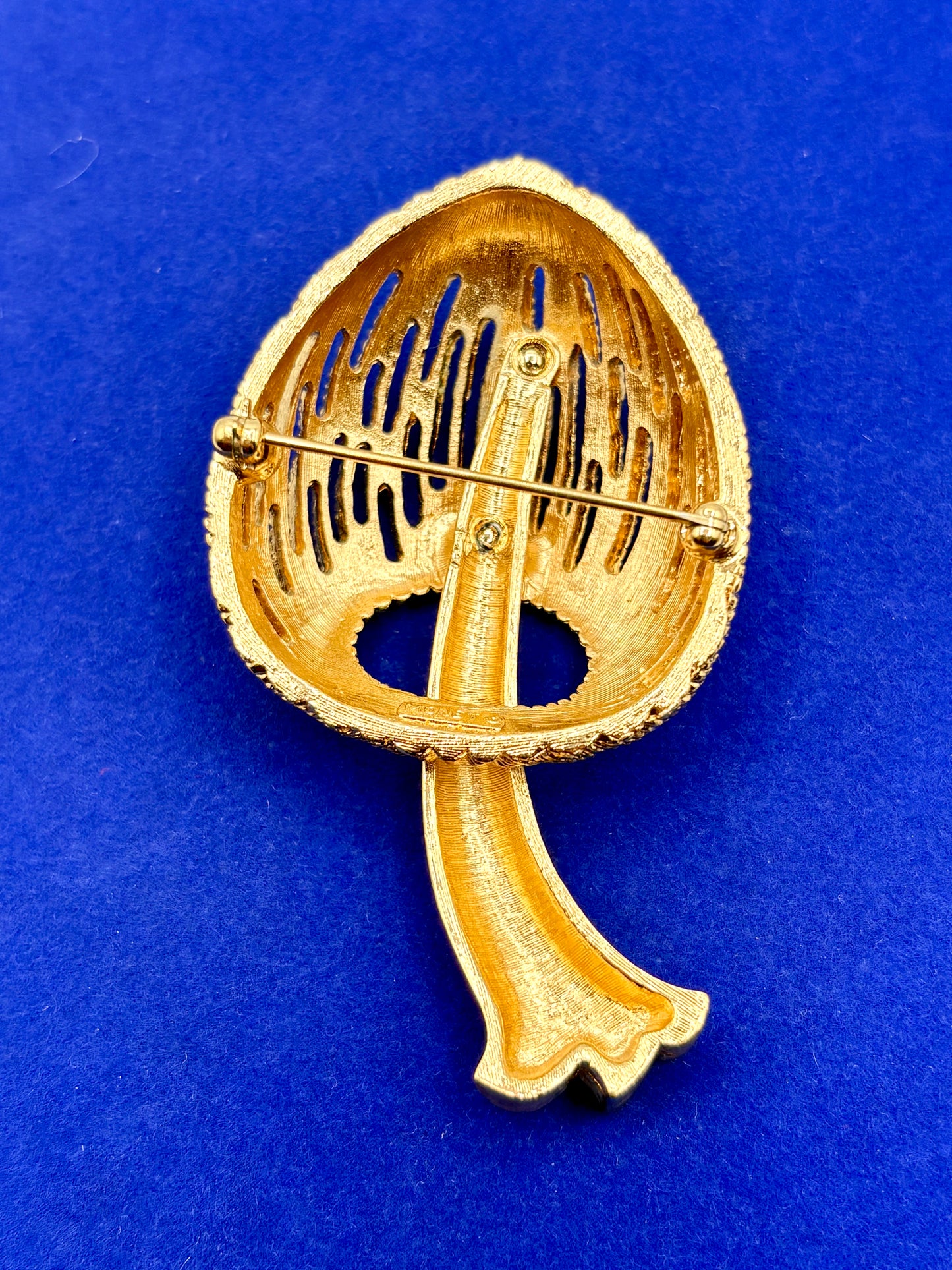 Vintage Gold Tone Monet Mushroom Brooch