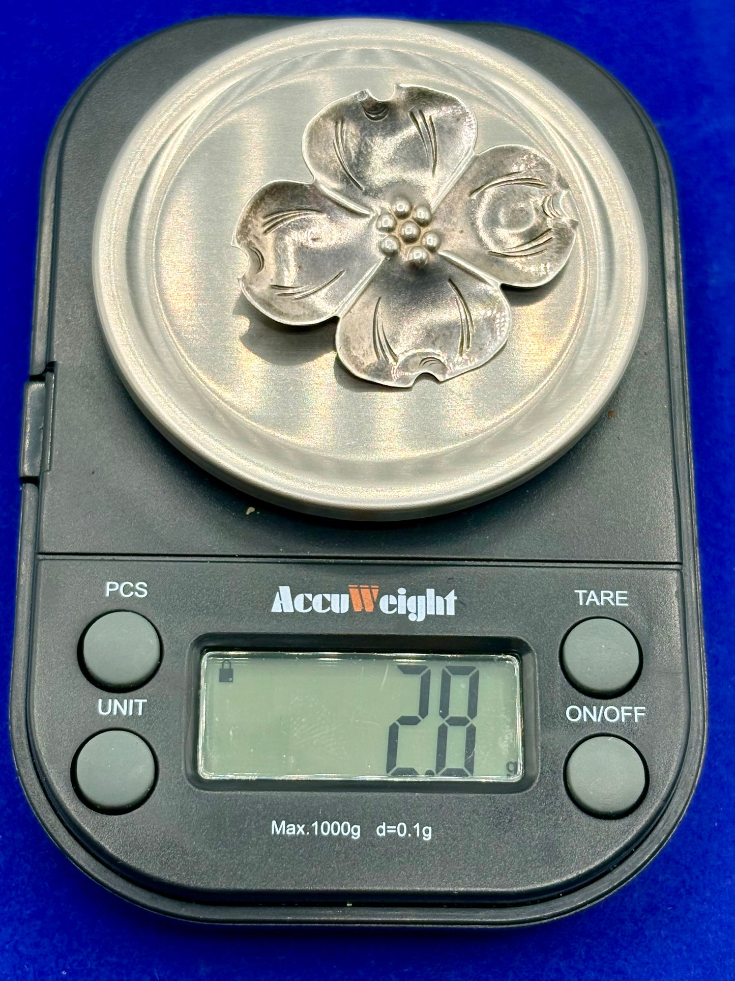 Sterling Silver Stuart NYE Dogwood Floral Brooch