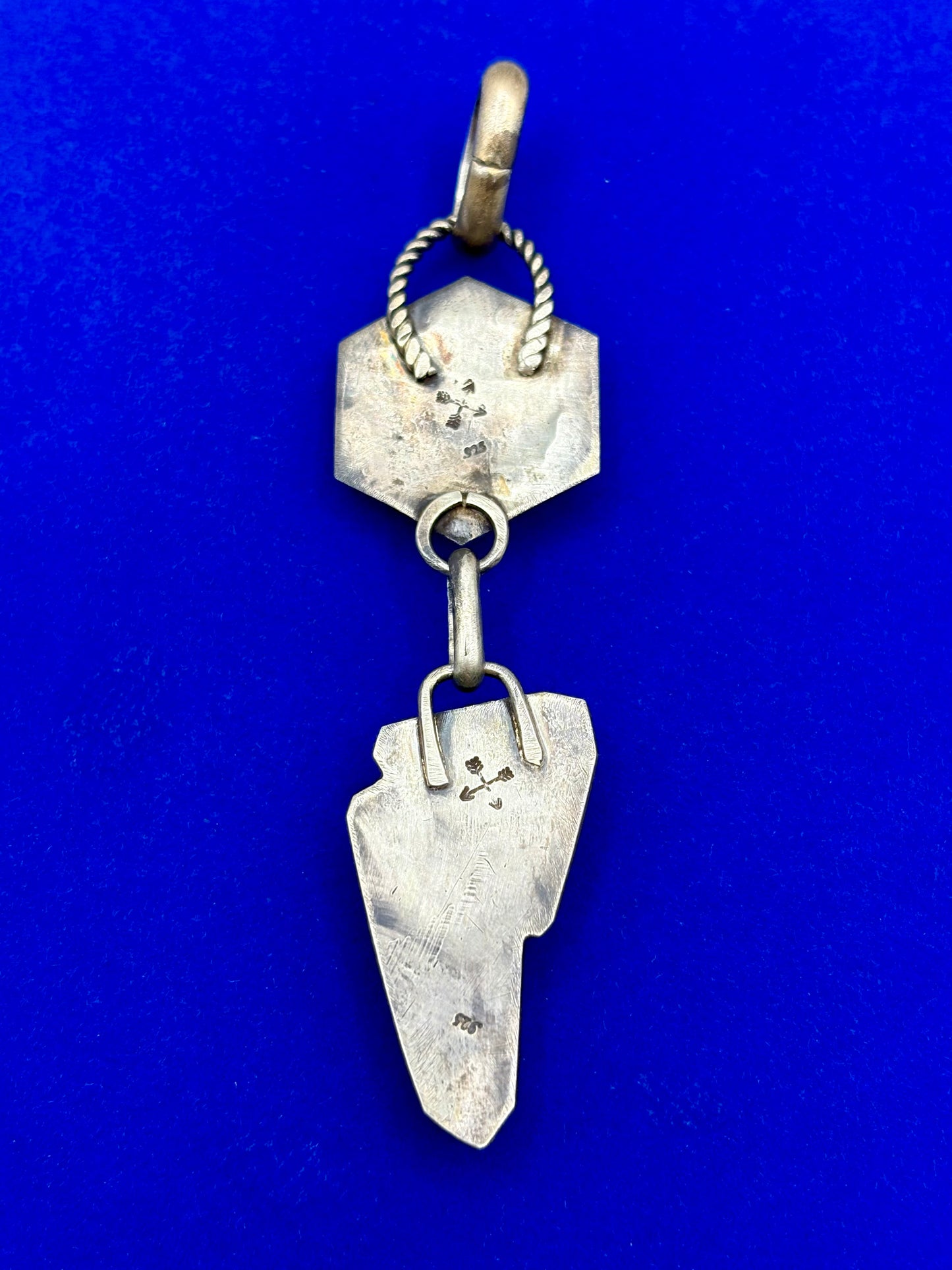 Sterling Silver Southwestern Turquoise Lighting Bolt Pendant