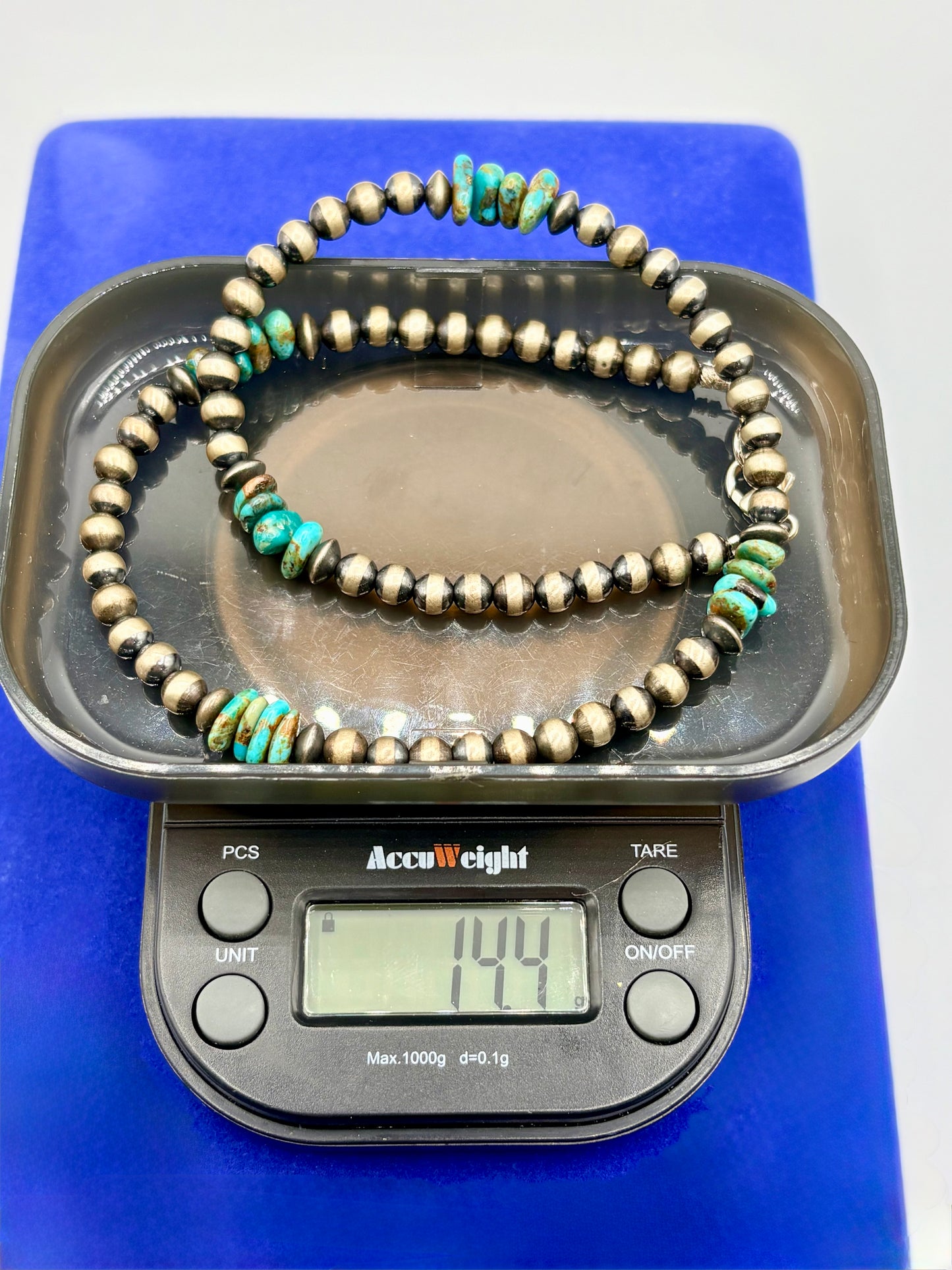 Sterling Silver Southwestern Turquoise & Navajo Pearl Necklace