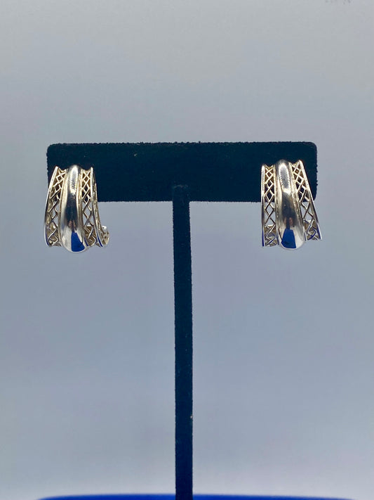 Fancy Thailand Sterling Silver Hoop Earrings