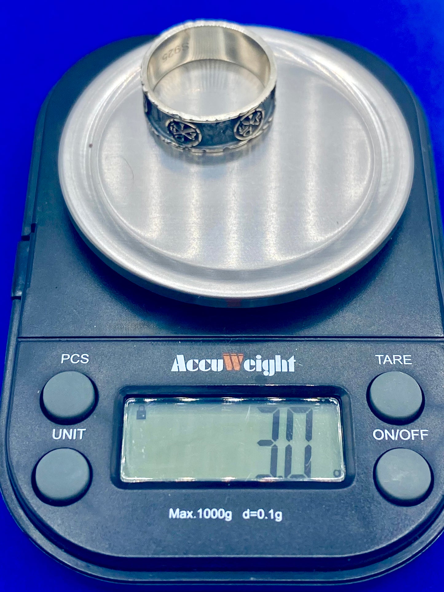 Sterling Silver Chi Rho Alpha Omega Christian Band Ring