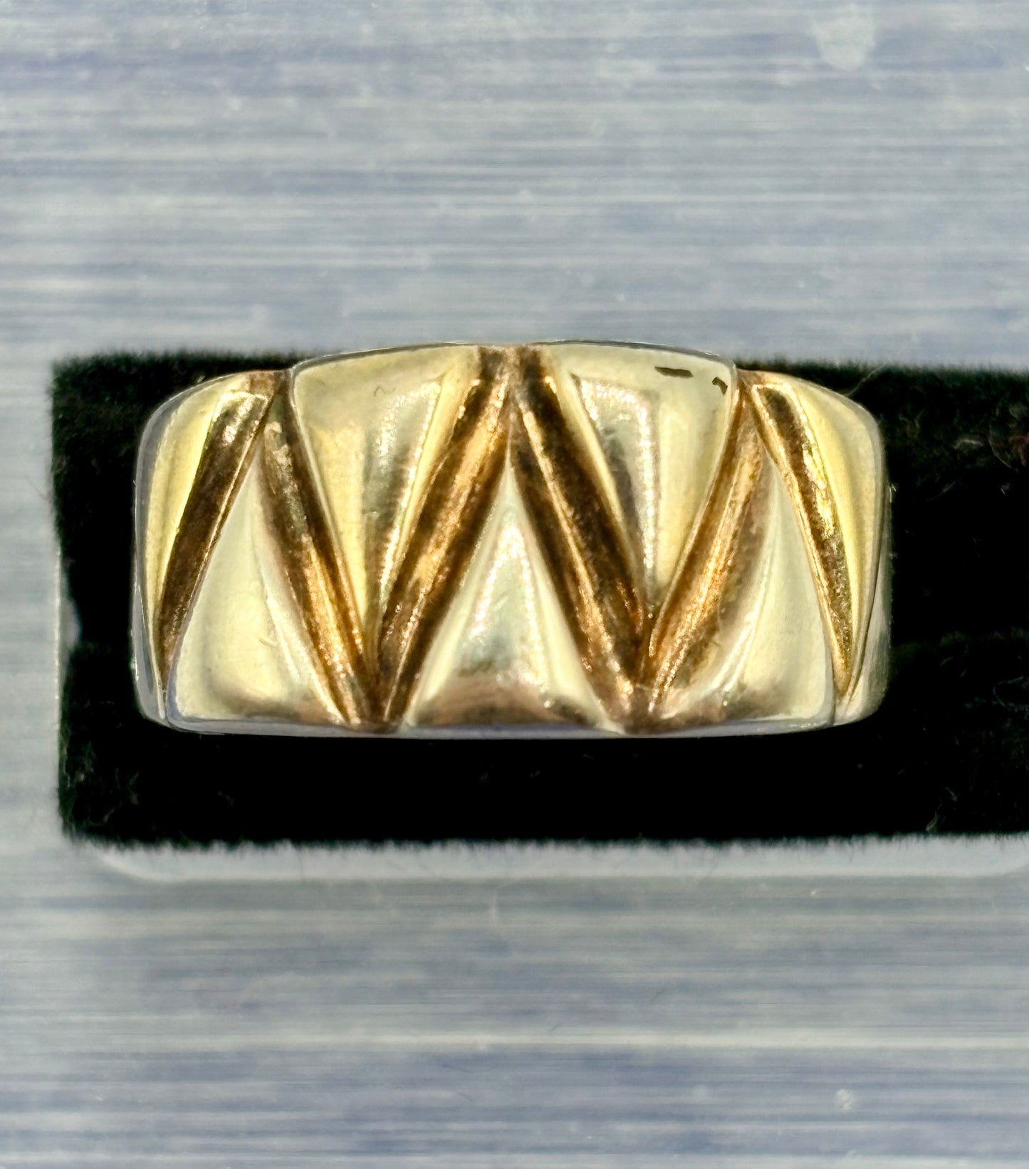 Vermeil & Sterling Silver Milor Italy Zig Zag Ring