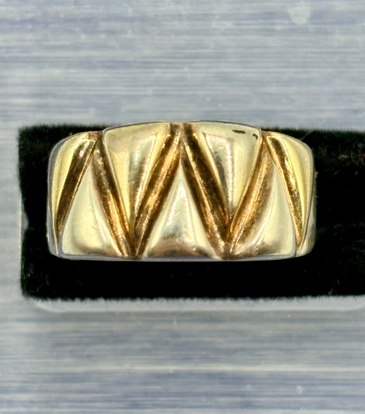 Vermeil & Sterling Silver Milor Italy Zig Zag Ring
