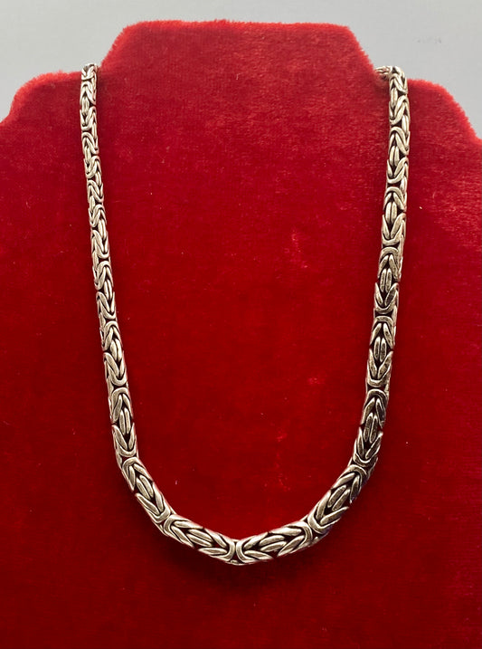 Sterling Silver BA Byzantine Chain Necklace