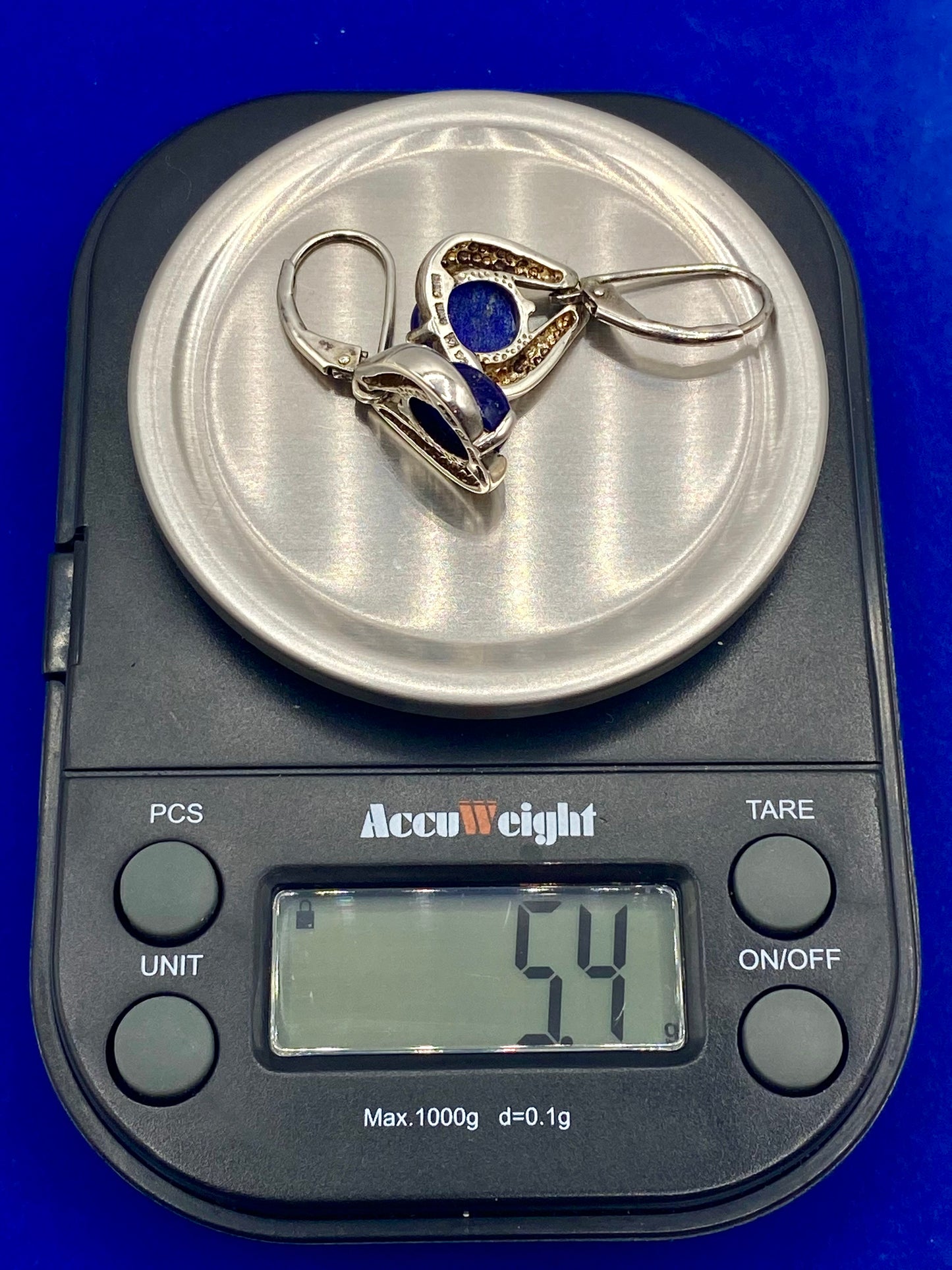 Sterling Silver Hong Kong Lapis Earrings