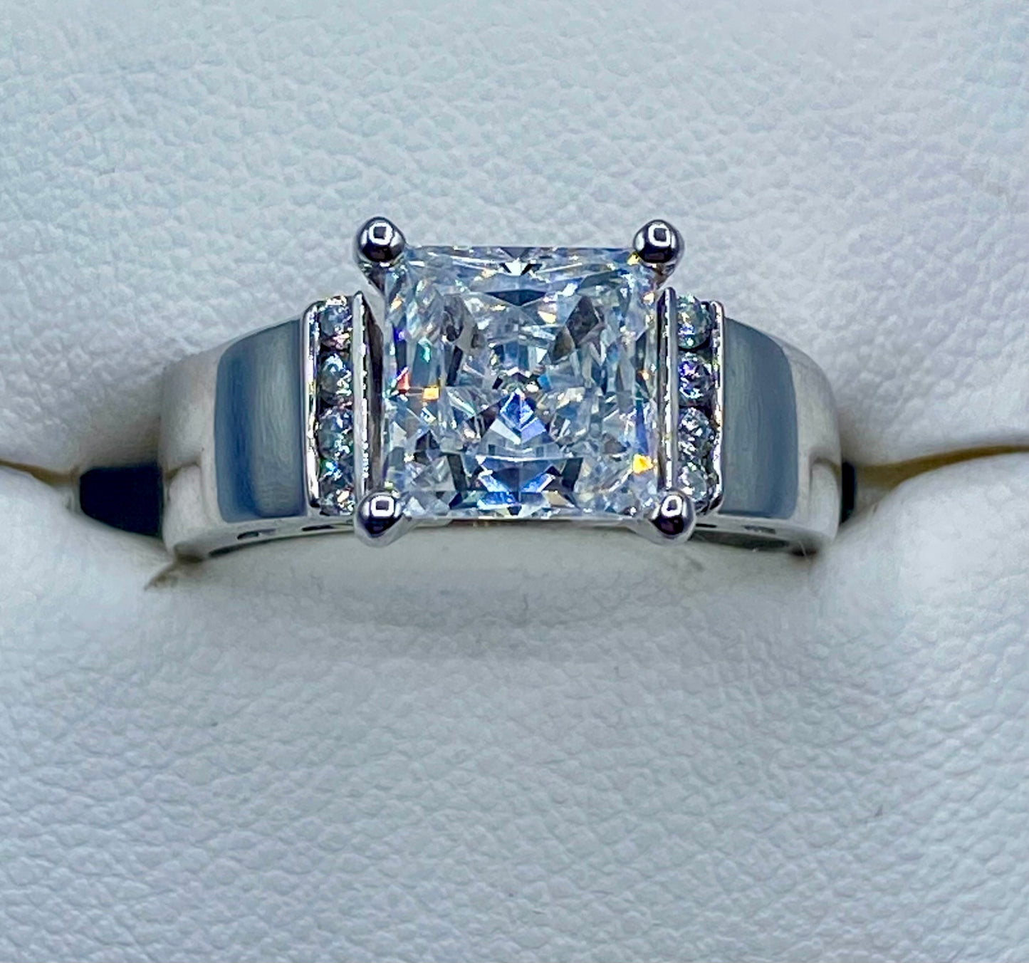 Sterling Silver Square CZ Ring