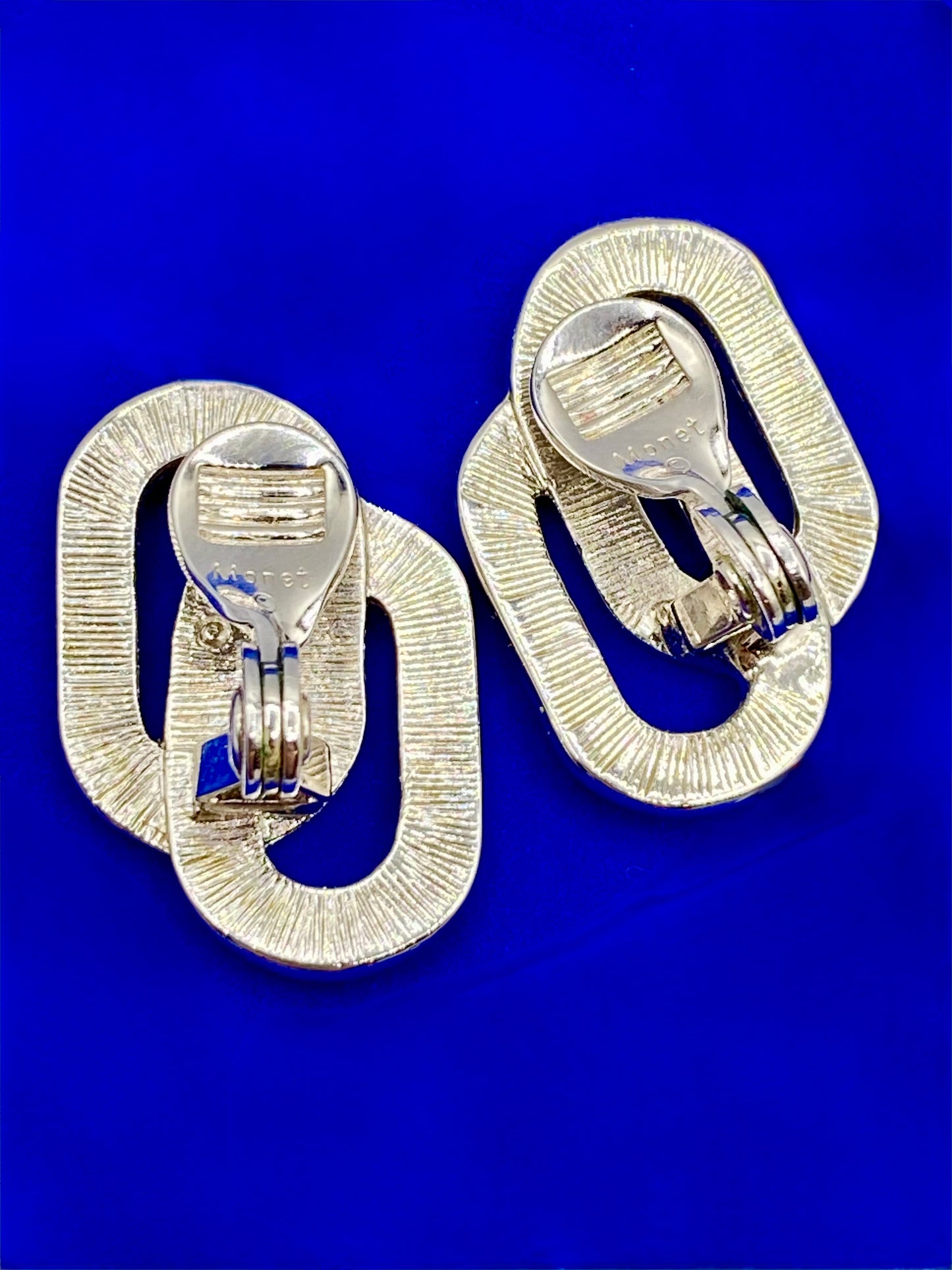 Vintage Monet Silver Tone Clip Ons