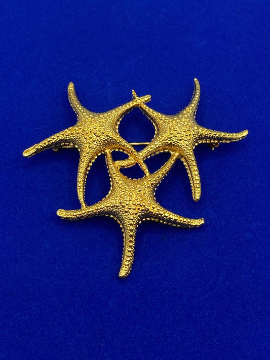 Gold Tone Starfish Brooch