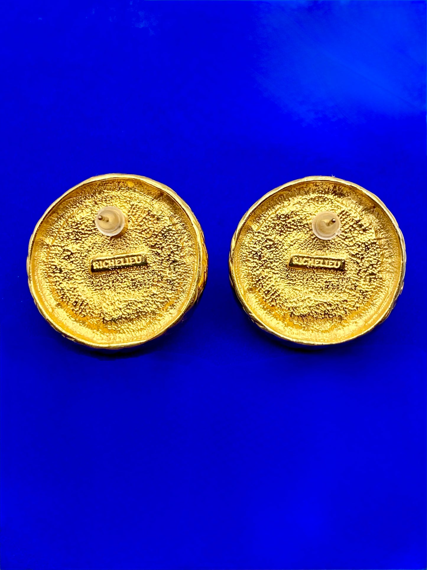 Vintage Richelieu Gold Tone & Faux Pearl Earrings