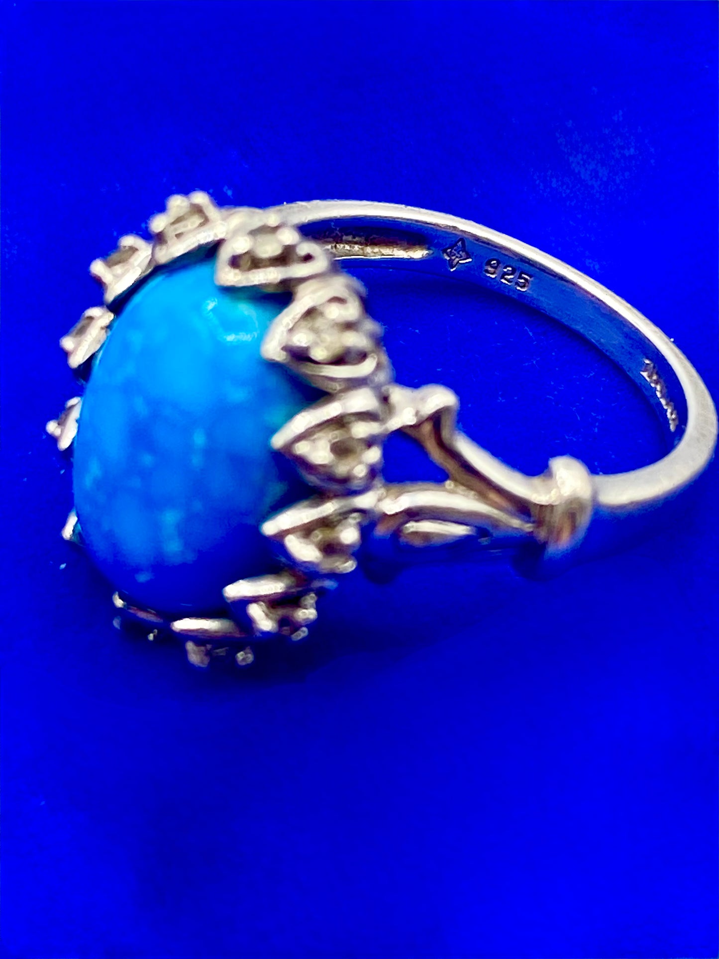 Sterling Silver Turquoise & Topaz Ring
