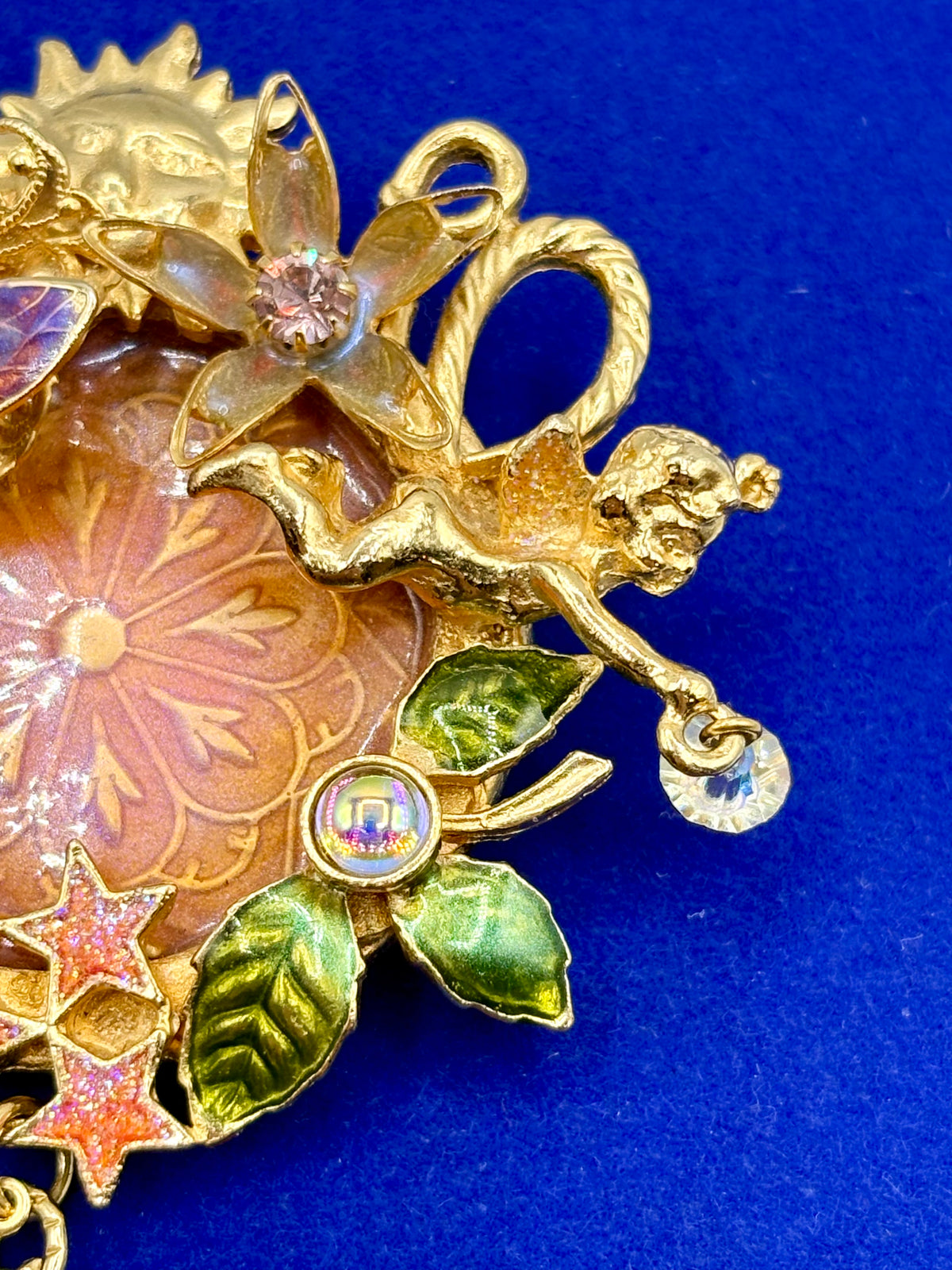 Kirks Folly Gold Tone “Fairy Wishing Pool” Brooch