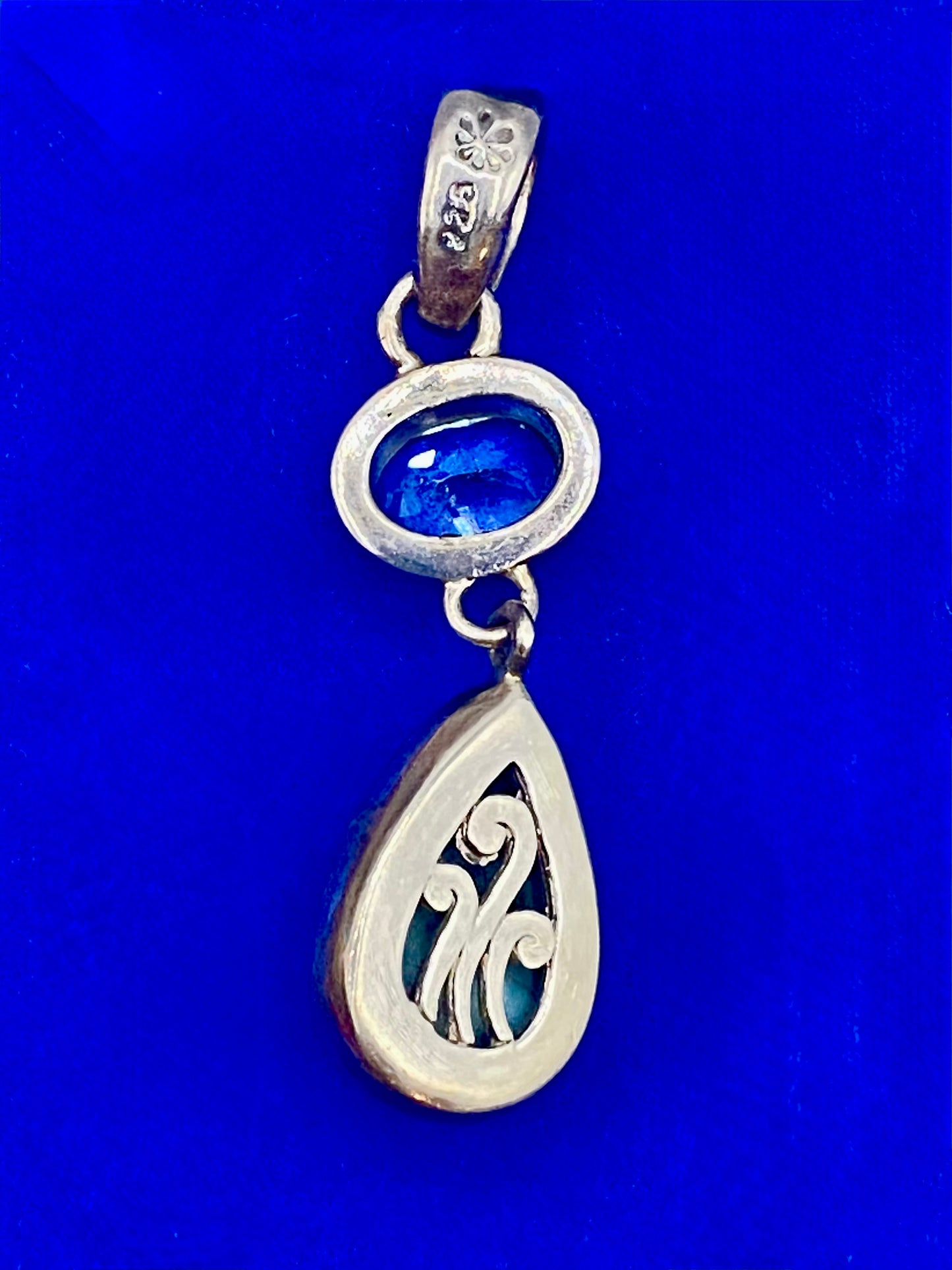 Sterling Silver Larimar & Blue Topaz Pendant