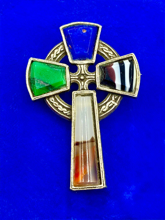 Vintage Miracle Celtic Cross Brooch