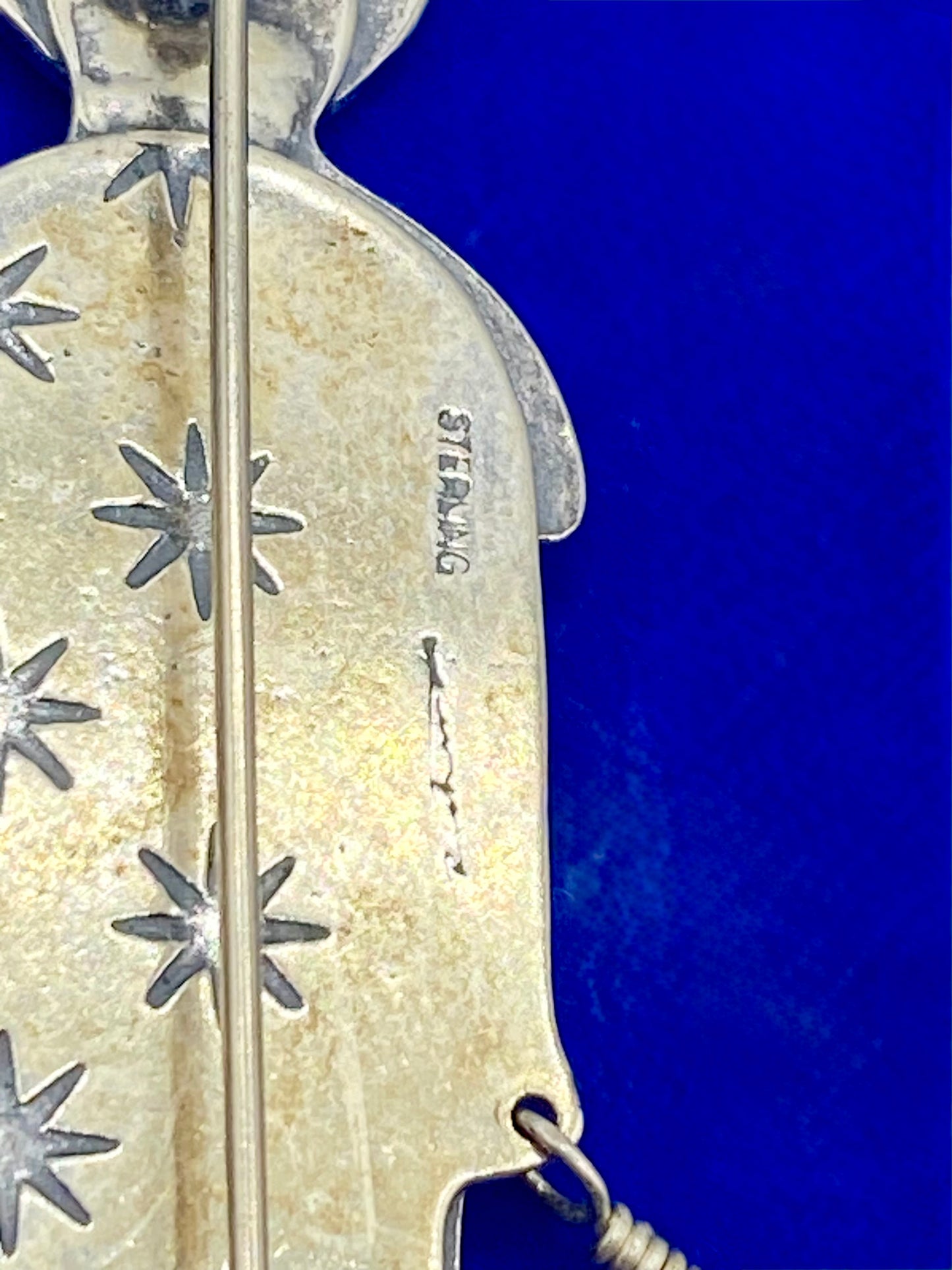 Sterling Silver Artisan Cat Person Brooch