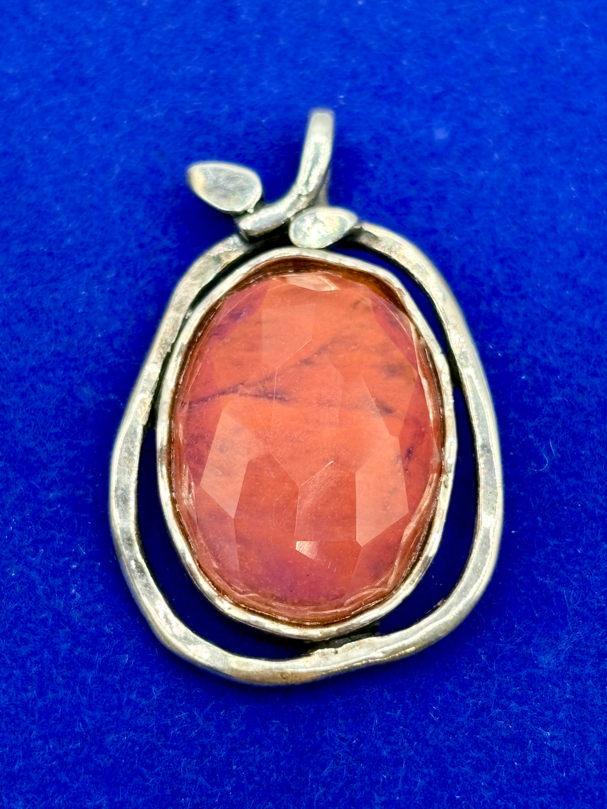 Sterling Silver Faceted Glass Pendant