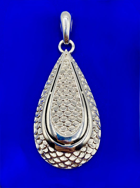 Vintage Silver Tone Monet Teardrop Pendant