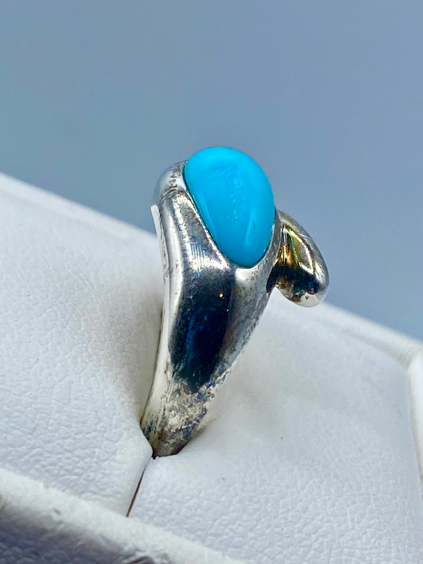 Sterling Silver Turquoise Teardrop Ring