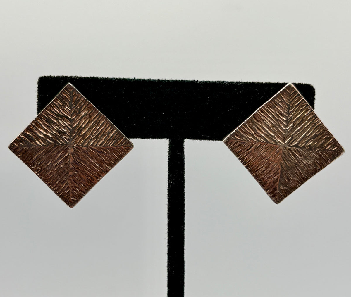 Sterling Silver Modernist Square Earrings