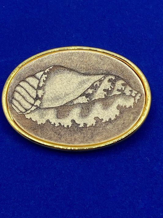 Vintage Museum of Fine Arts Shell Brooch