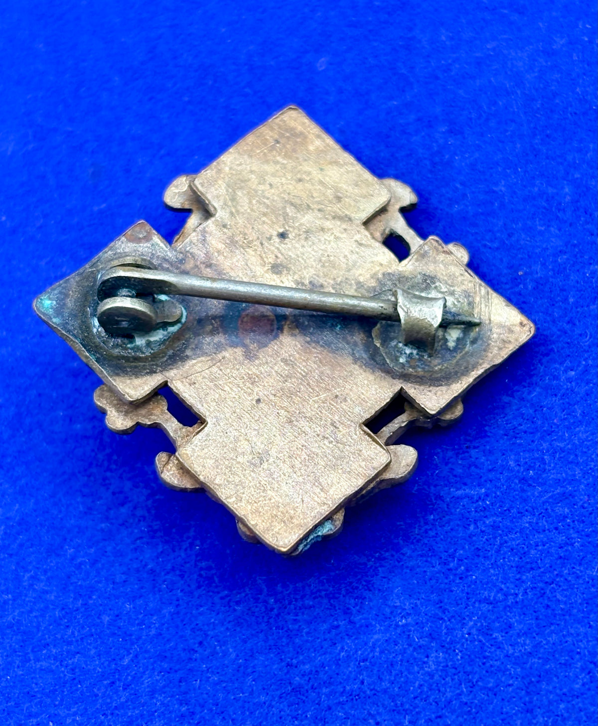 Antique Victorian Dainty Orange Faceted Glass Sash Pin