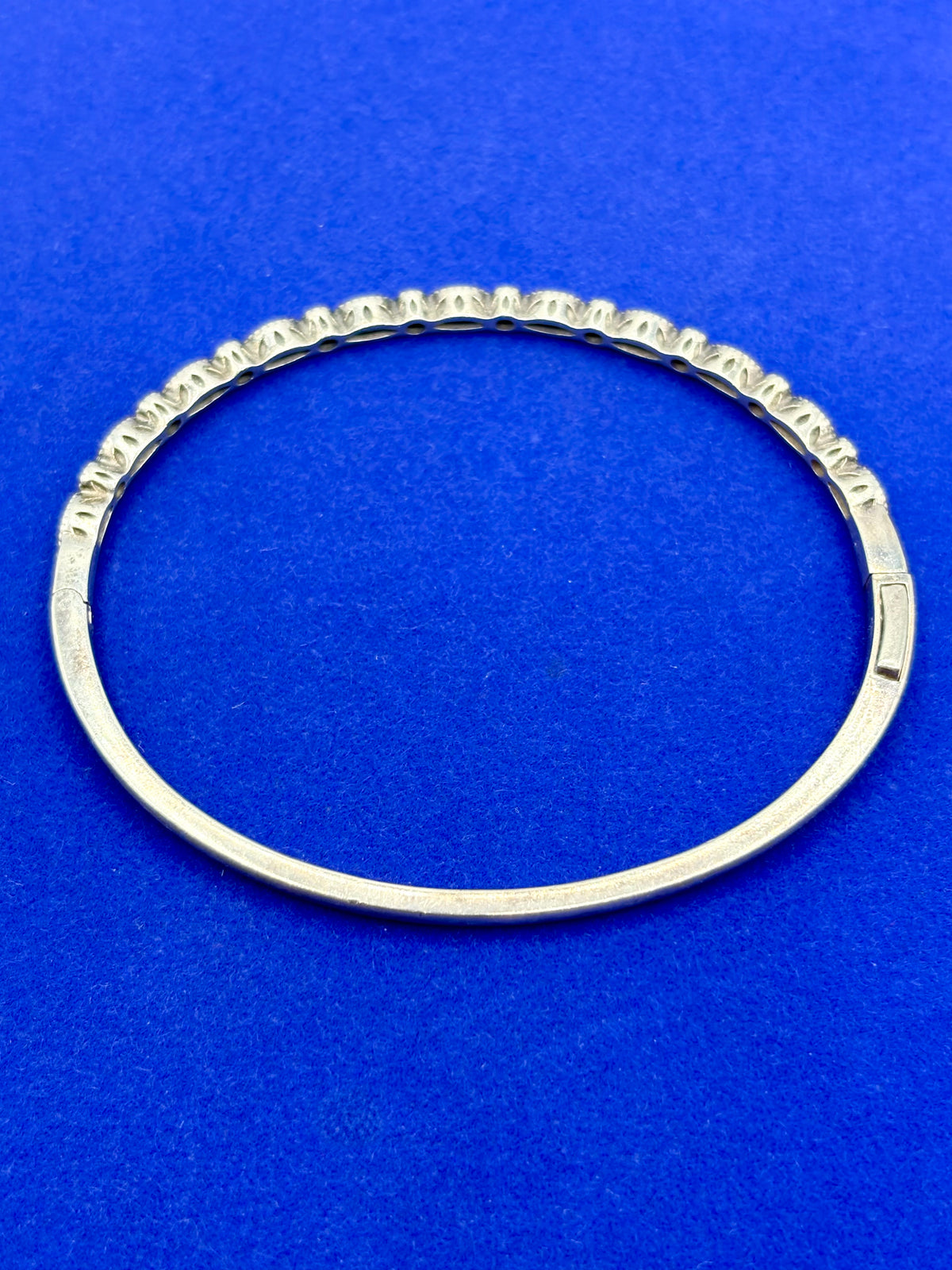Pandora Sterling Silver & CZ Hinged Bangle Bracelet